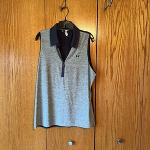 Gray Under Armour sleeveless polo